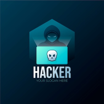 Шаблон логотипа хакерского градиента