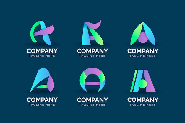 Free vector gradient colored a logo templates