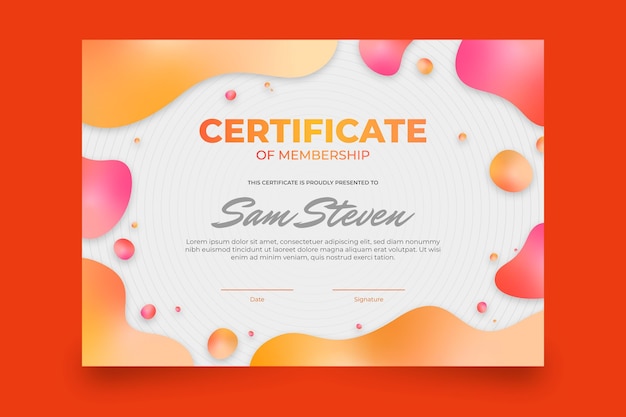 Gradient colored modern certificate