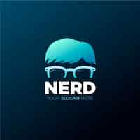 Vettore gratuito modello di logo nerd colorato sfumato