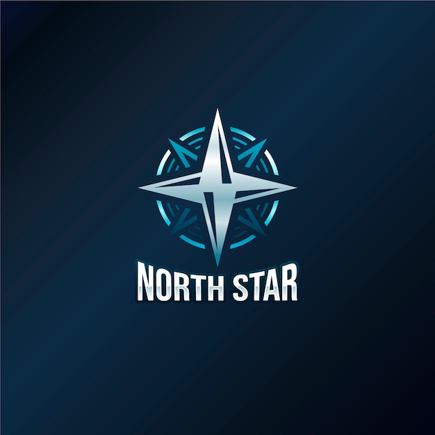 グラデーションカラーの北極星のロゴ