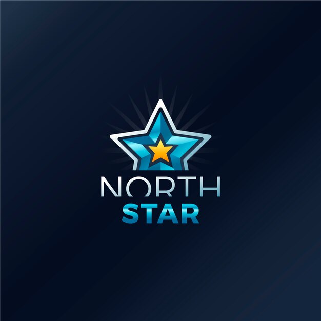 Градиентный цветной логотип северной звезды