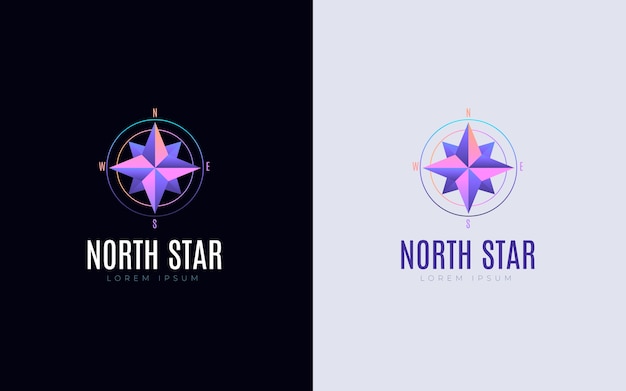 Free vector gradient colored north star logo