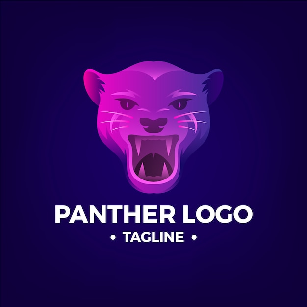 Gradient colored panther logo template