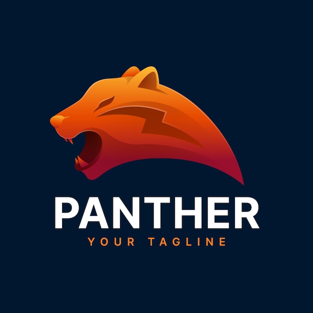 Gradient colored panther logo template