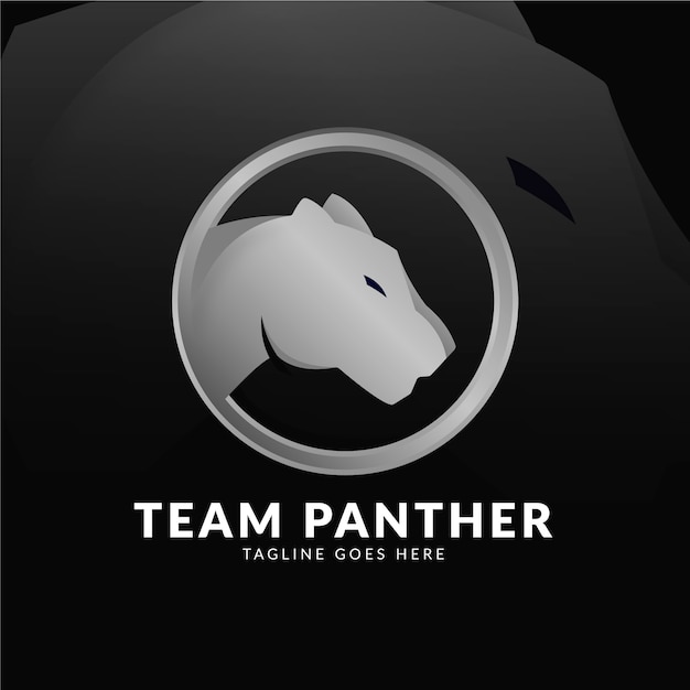 Gradient colored panther logo template