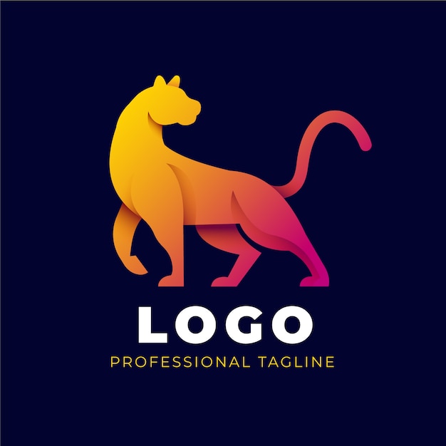 Gradient colored panther logo template