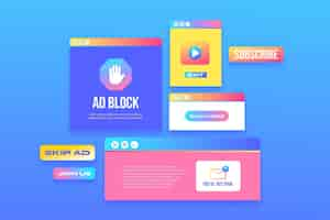 Free vector gradient colored pop up collection