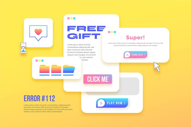 Free vector gradient colored pop up collection