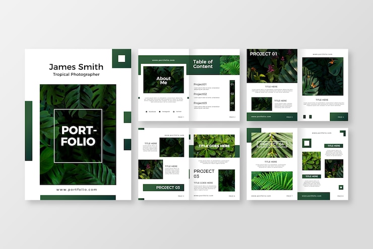 Free Vector gradient colored portfolio template