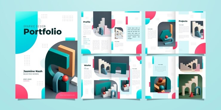 Free Vector gradient colored portfolio template
