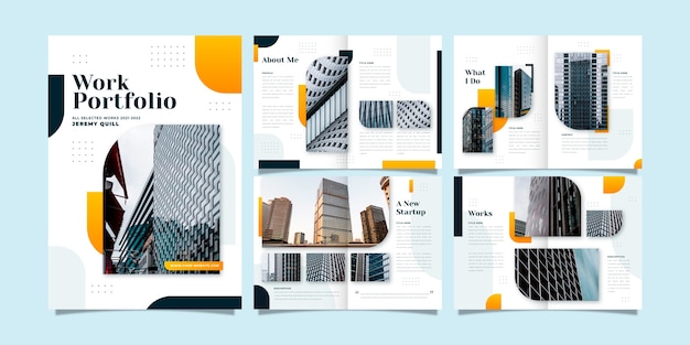 Free vector gradient colored portfolio template