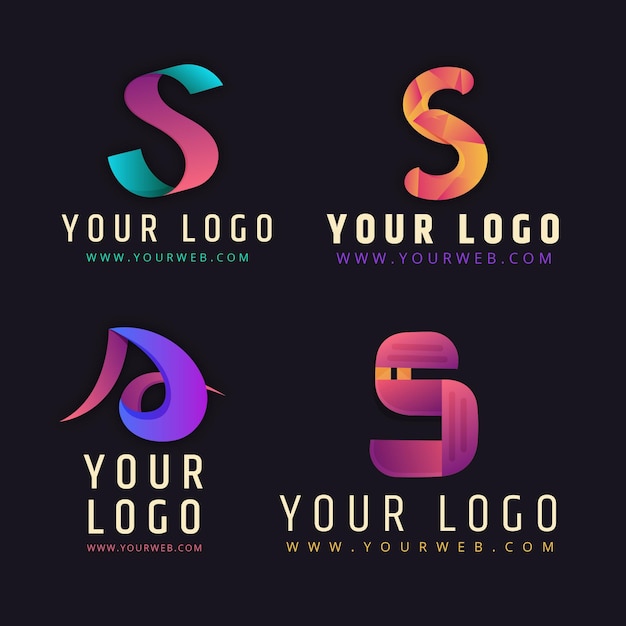 Gradient colored s logo collection