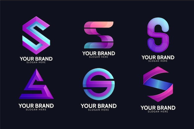 Gradient colored s logo collection