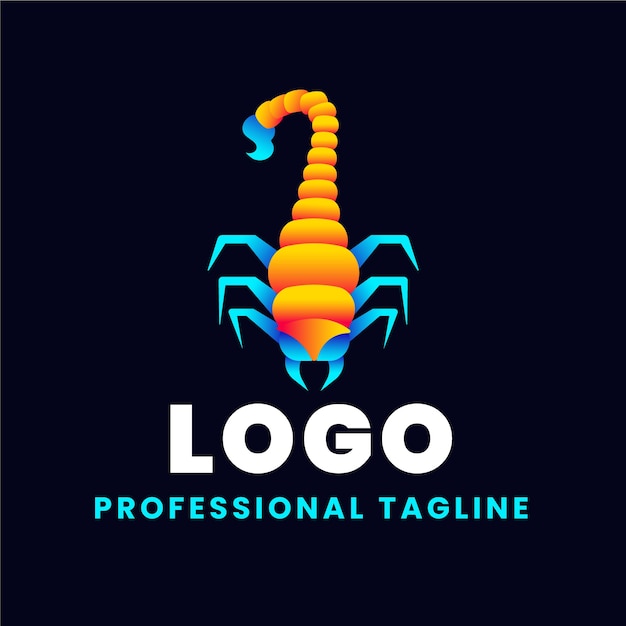 Free vector gradient colored scorpion logo template