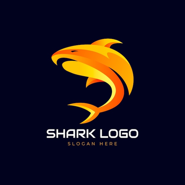 Gradient colored shark logo template