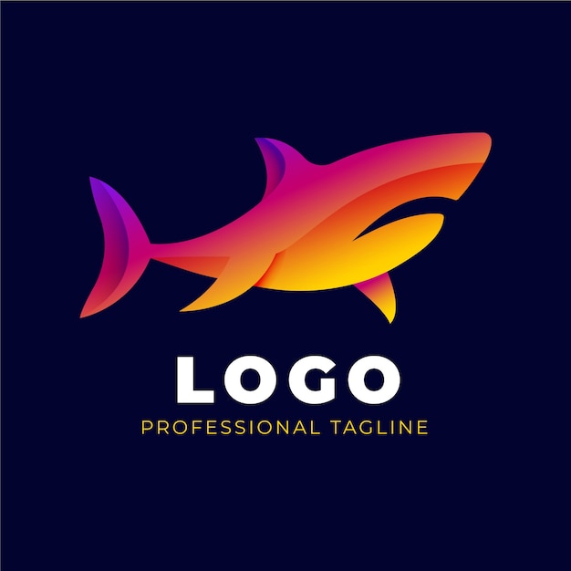 Free vector gradient colored shark logo template