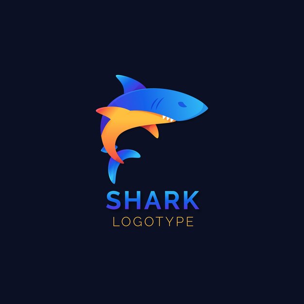 Gradient colored shark logo template