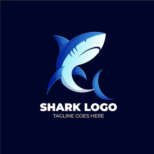 Vettore gratuito modello logo squalo colorato sfumato
