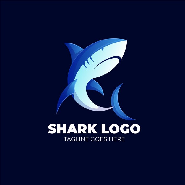 Шаблон логотипа градиентной акулы