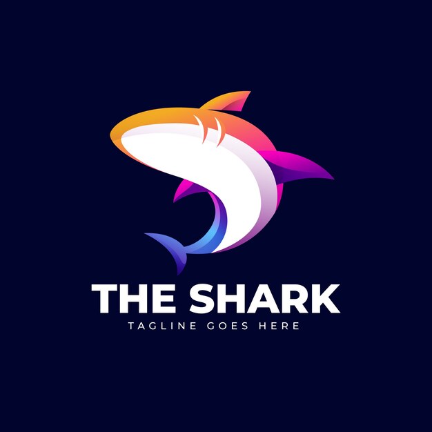 Шаблон логотипа градиентной акулы