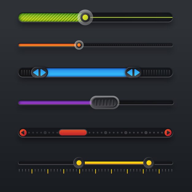 Gradient colored sliders collection