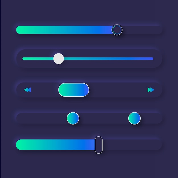 Free vector gradient colored sliders pack