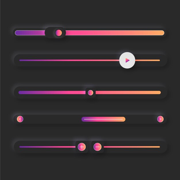 Gradient colored sliders pack