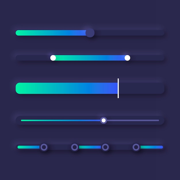 Gradient colored sliders pack