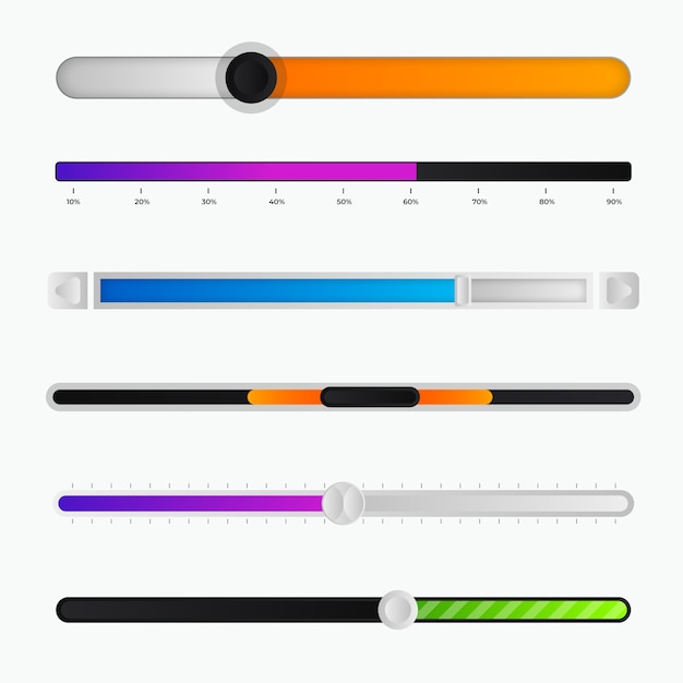 Gradient colored sliders pack