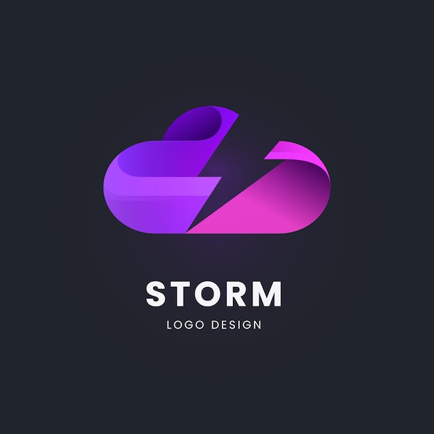 Gradient colored storm logo template