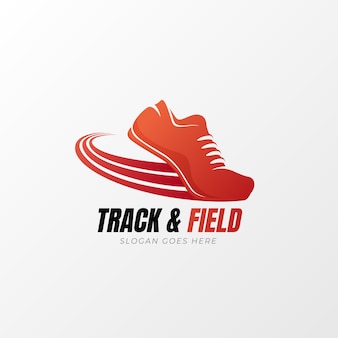 Gradient colored track and field logo
