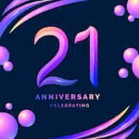 Free vector gradient colored twenty one anniversary background