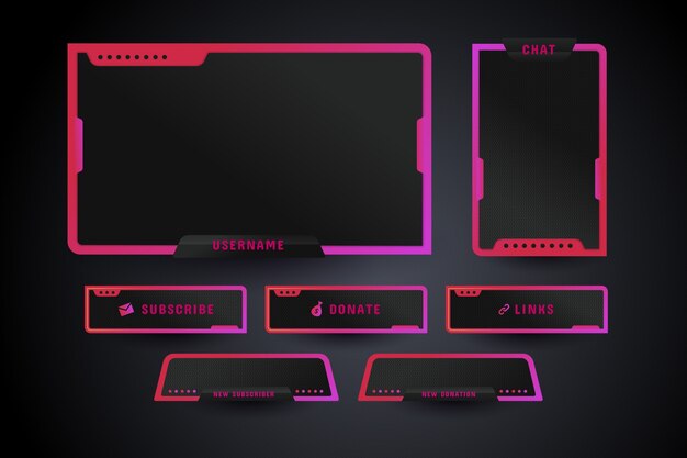 Gradient colored twitch panels pack