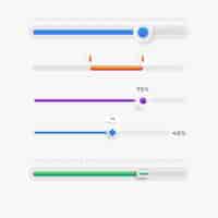 Free vector gradient colored ui sliders collection
