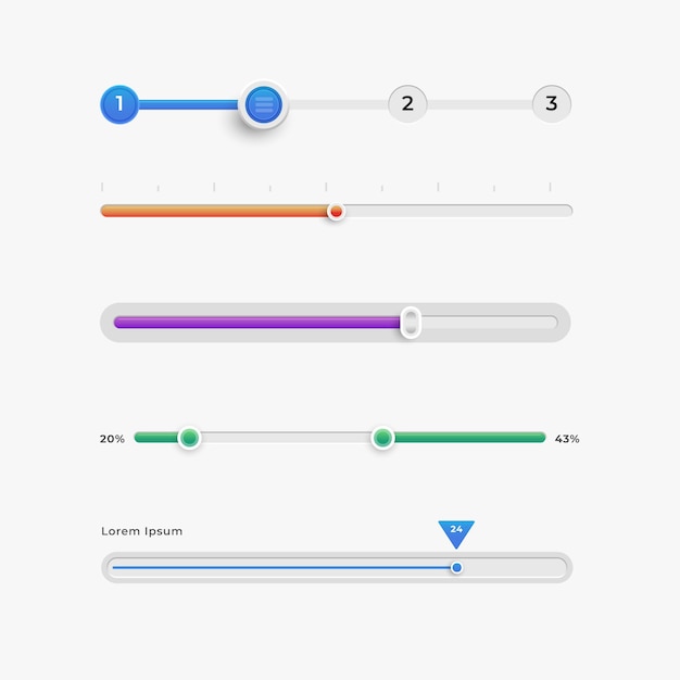 Gradient colored ui sliders collection