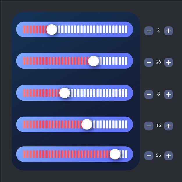 gradient colored ui sliders collection