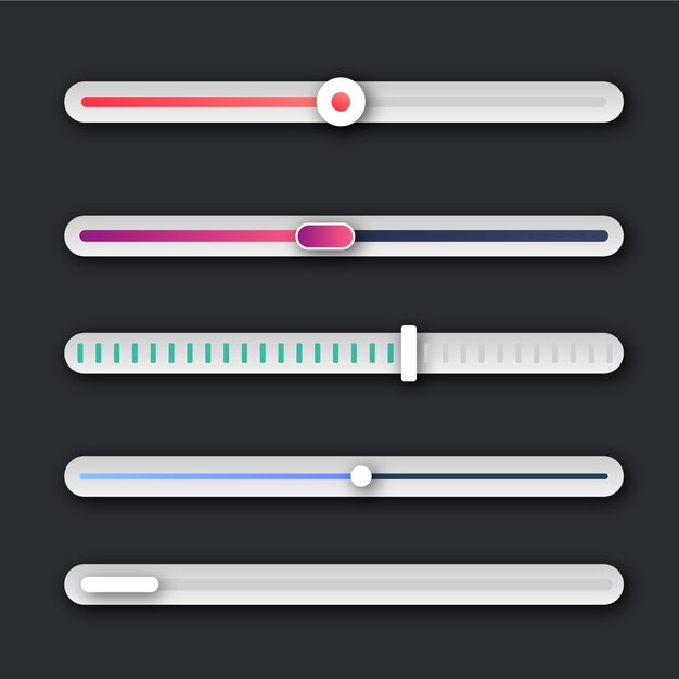 Free Vector gradient colored ui sliders collection