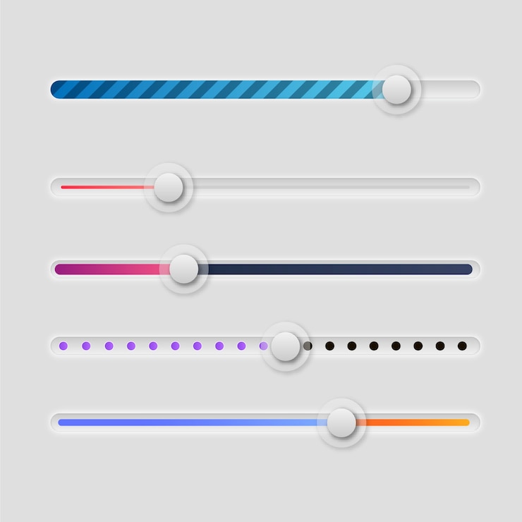 Free Vector gradient colored ui sliders collection