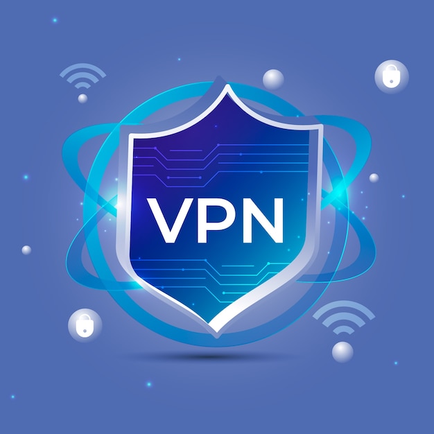 Gradient colored vpn illustration