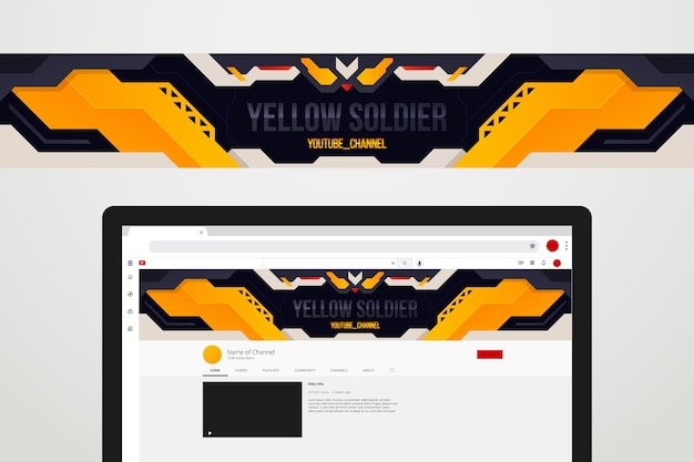 Free vector gradient colored youtube banner