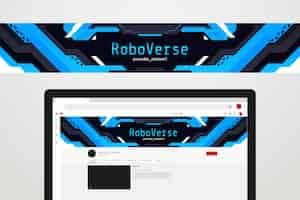 Free vector gradient colored youtube banner