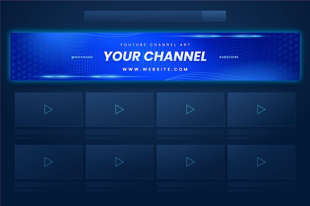 Free vector gradient colored youtube banner