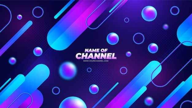 Hãy cập nhật banner Youtube của bạn với mẫu gradient sang trọng, đầy sắc màu để thu hút người dùng đến với kênh của bạn. Thiết kế đẹp mắt và đầy màu sắc chắc chắn sẽ nâng tầm trải nghiệm cho người xem.