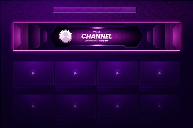 Free vector gradient colored youtube banner