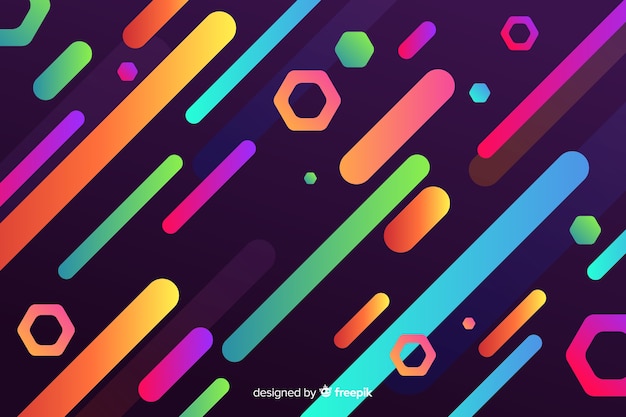 Gradient colorful background with dynamic shapes