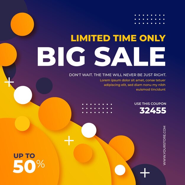 Gradient colorful big sale background