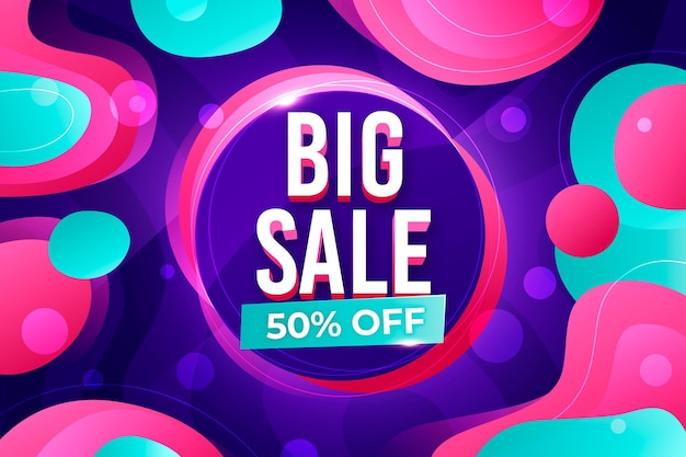 Gradient colorful big sale background Free Vector