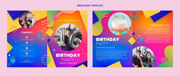 Gradient colorful birthday brochure