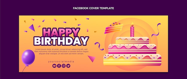 Copertina facebook di compleanno colorata sfumata